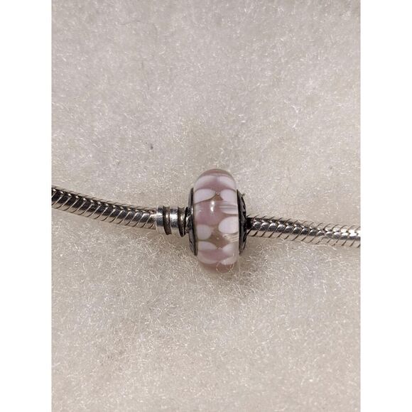 New Pandora Transparent Pink with Pink Markings Murano Bead - BEAUTIFUL!!! - Picture 1 of 4